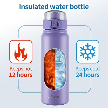 GOPPUS Insulated Water Bottle 20oz Stainless Steel BPA-Free Sports Bottle Ideal - Image 5