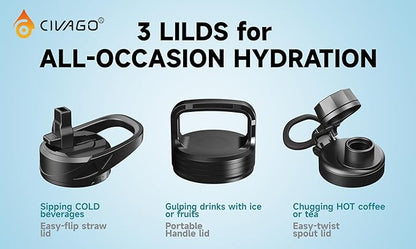 CIVAGO Gallon Insulated Water Bottle Jug - Image 2