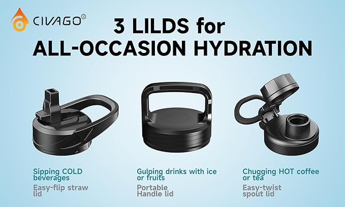 CIVAGO 40 oz Insulated Water Bottle - Image 3