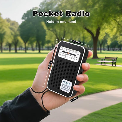 Portable Personal NOAA Weather Radio, 4-Band AM/FM/SW/WB Emergency Transistor - Image 3