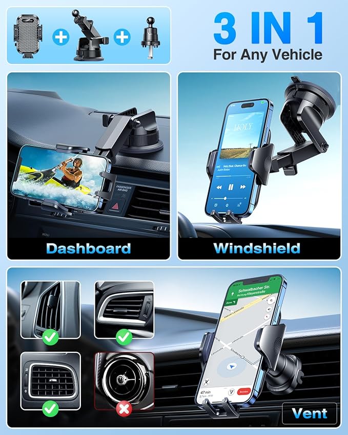 VANMASS Car Phone Holder Cell Phone Mount - Image 4
