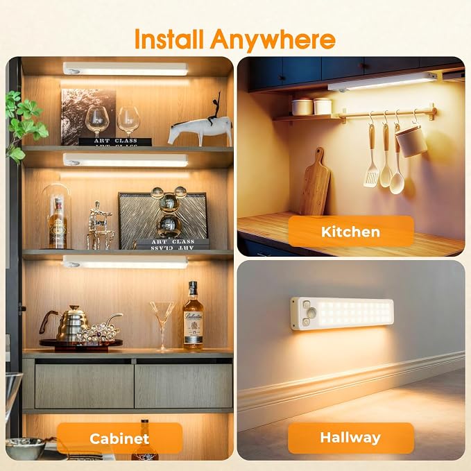Under Cabinet Rechargeable Dimmable Lighting: 3 Color Temperature Motion Sensor - Image 7