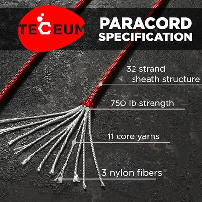 TECEUM 5/32" Paracord Rope 1000 – 1000ft / 200ft / 100ft / 50ft – Tactical - Image 2