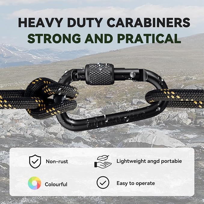 Carabiner Clip, Key Hooks for Keychain Aluminum D Ring Shape Carabiner - Image 7