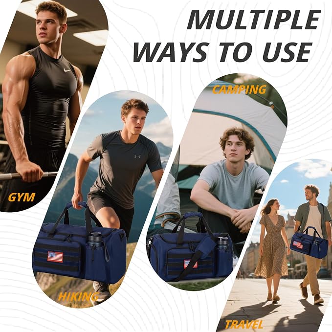 Tactical Gym Bag for Men, 60L Large Capacity Duffle Bags - Image 2