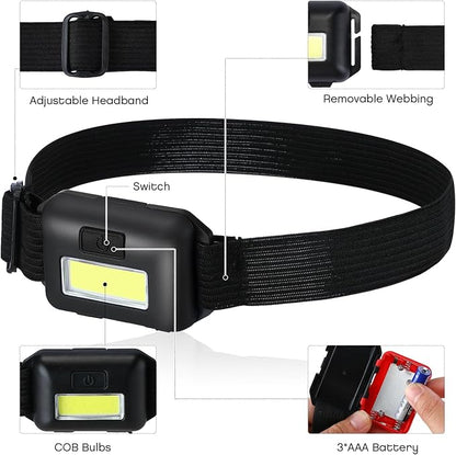 48 Pack LED Headlamp Flashlight Bright Waterproof Head Lamp Torch Cob Flood - Image 3