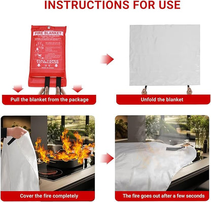 Heavy-Duty Emergency Fire Blanket, 1 Pack – Fireproof Fiberglass Blanket - Image 5