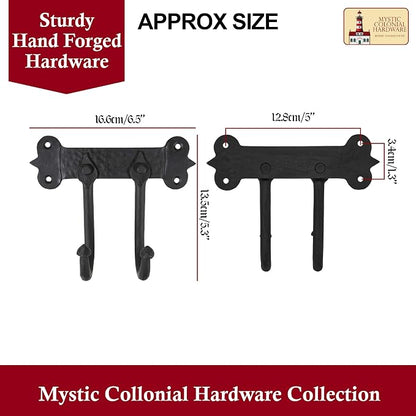 Mystic Colonial Rustic Cast Iron Wall Hanger – Heavy Duty Retro Utility Hooks - Image 3