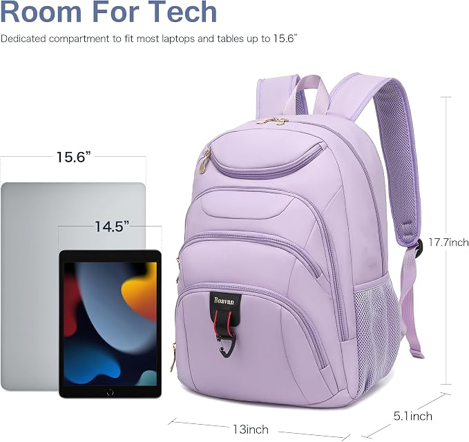 Boavan Laptop Backpack for women, 15.6inch Laptop Bag - Image 3