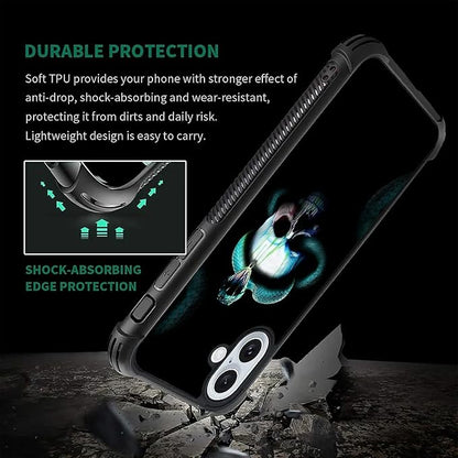for iPhone 16 Plus Case, Skeleton Winding Snake Pattern Graphic Design Girl Boy - Image 7