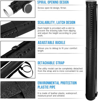 DEWEL Document Tube, Plastic Expanding Poster/Art/Document Storage Tube 24.5 to - Image 4