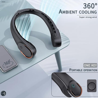 ASNUG Neck Fan, Bladeless Neck Fan, 4000 mAh Rechargeable Personal Fan - Image 5