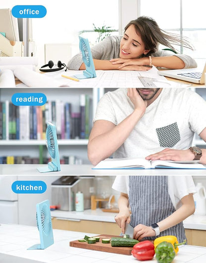 Zuvas Desk Fan Battery Operated Fan Rechargeable 180°Tilt Folding Personal Fan - Image 7