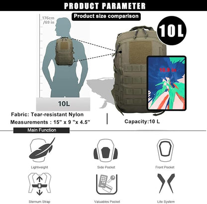 Miramrax 12L Small Backpack Day Pack - Image 6