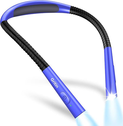 Gritin Book Light, Eye Caring 4-Color & 5-Brightness Neck Light Reading Light- by Gritin