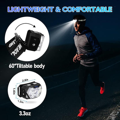 Lsnisni 9 LED Rechargeable Headlamp 2 Pack, 2000 Lumen Super Bright 10 Modes - Image 6