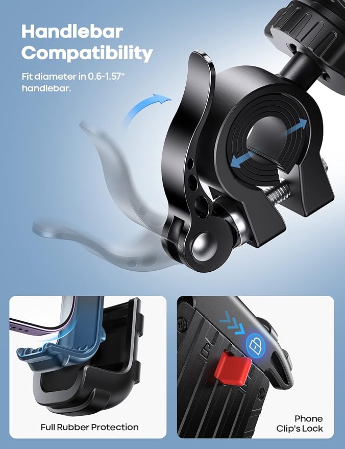 Lamicall Bike Phone Holder, Motorcycle Mount - Image 6