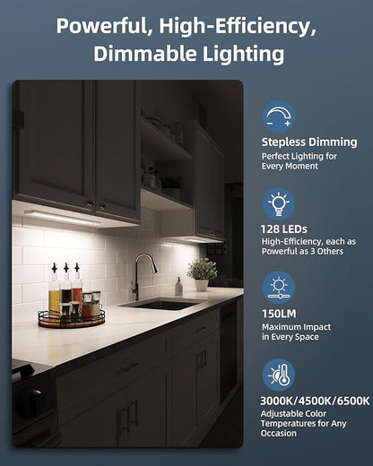17" Under Cabinet Lights, Motion Sensor Light, Wireless Closet Lights, 3 Color - Image 2