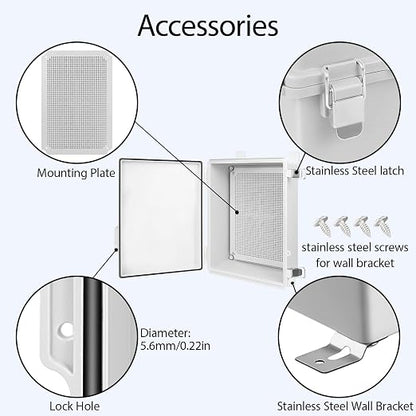 LeMotech Electrical Box, IP67 Waterproof Hinged Cover Stainless Steel Latch - Image 4