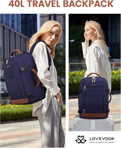 LOVEVOOK Travel Backpack For Women Flight Approved, 40L Large Carry On Backpack - Image 8
