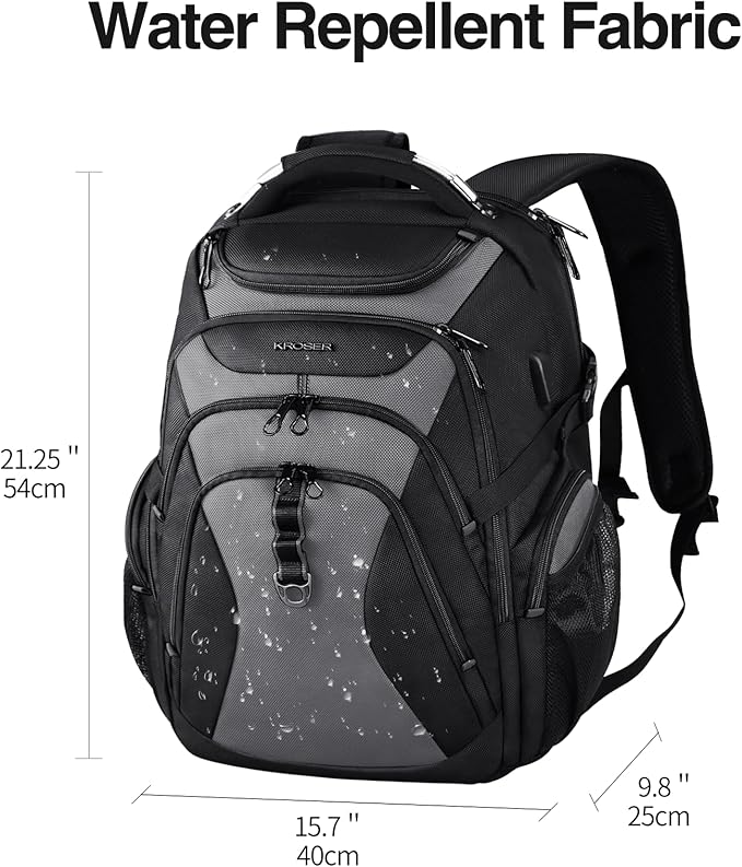 KROSER Travel Laptop Backpack 18.4 Inch XXXL Gaming Backpack - Image 2