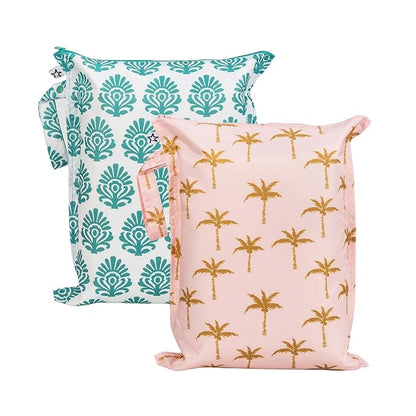 Tiny Twinkle Mess Proof Wet Bags | 2-Pack Reusable Waterproof Wet Bags by TinyTwinkle
