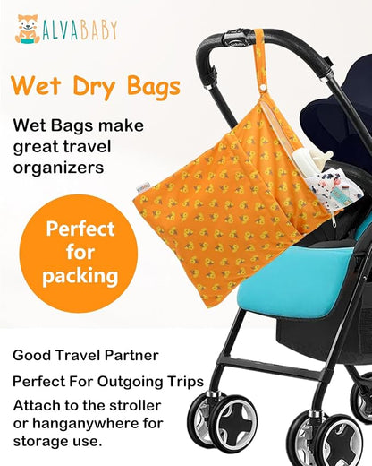 ALVABABY 3pcs Cloth Diaper Wet Dry Bags Waterproof Reusable - Image 5