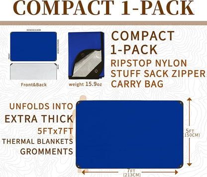 Heavy Duty Survival Blanket -Multifunctional Reflective Tarp Thermal Blanket - Image 2