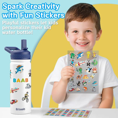 baab 18oz Kids Water Bottle, Insulated Water Bottle - Image 5
