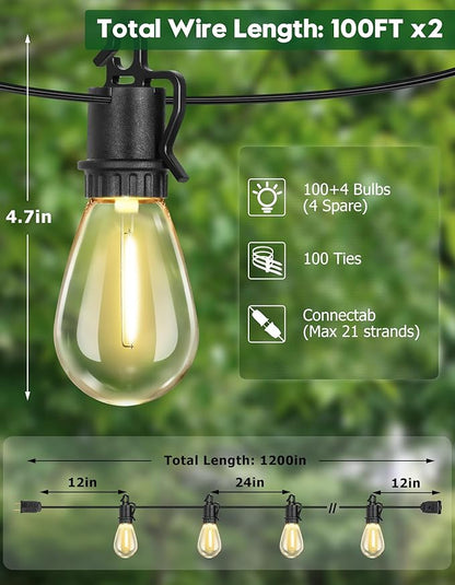 200FT Outdoor String Lights - Image 2