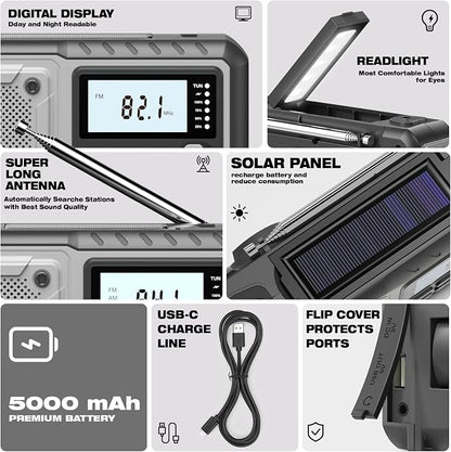Emergency Weather Radio 5000mAh - Image 6