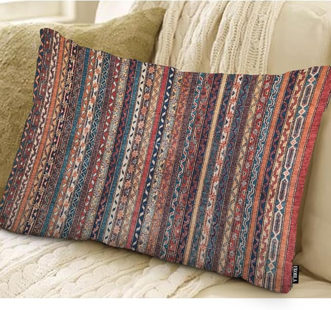 EKOBLA Turkish Carpet Rectangle Pillow Cases Vintage Persian Oriental Waist - Image 2