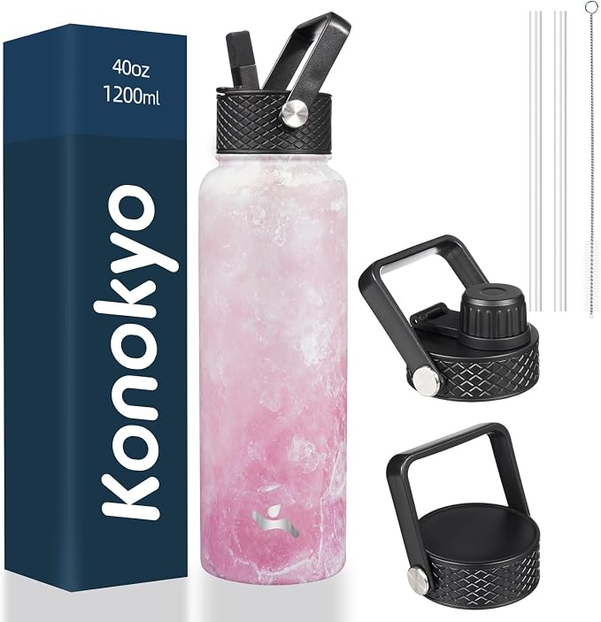 Konokyo 40oz Insulated Water Bottle Stainless Steel Sport Bottles by Konokyo