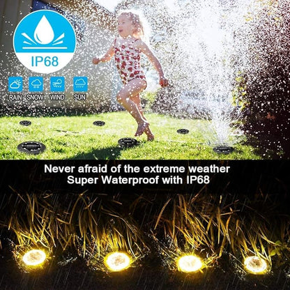 Solar Powered 2Pack, Waterproof LED Outdoor Disk Lights - Image 3