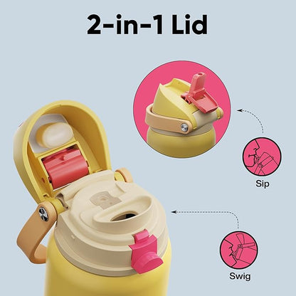 Insulated Water Bottle with Straw - Image 3