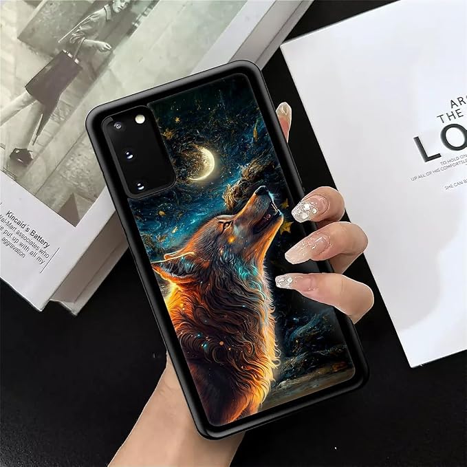 for Samsung Galaxy S20 Case, Star Cave Hungry Wolf Pattern Graphic Design Girl - Image 7