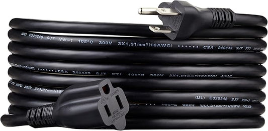 Amazon Basics Extension Cord, 15 Ft, 3-Prong Outlet Extender, 13 Amps by AmazonBasics
