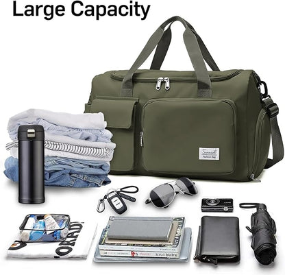 Suruid Travel Duffel Bag with Shoes Compartment Sports Gym Bag with Dry Wet - Image 4