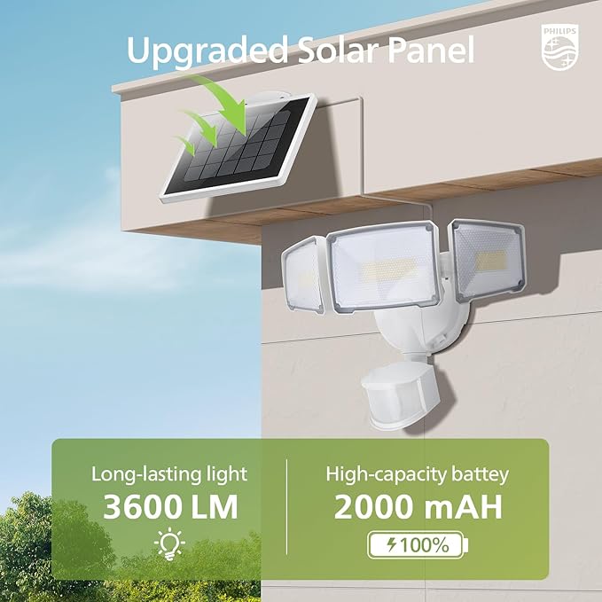 Philips 3600LM Solar Security Lights w/PIR Motion Sensor Outdoor, Waterproof - Image 7