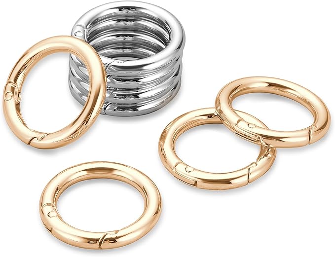 Gkeygo Key Ring Clip, 4/5 Inch Keychain Rings, 8 Pack Round Carabiner Clip by Gkeygo