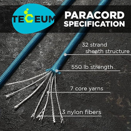 TECEUM 5/32" Paracord Rope 1000 – 1000ft / 200ft / 100ft / 50ft – Tactical - Image 2
