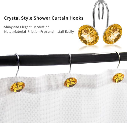MitoVilla Yellow Shower Curtain Hooks Rings, Shower Rings - Image 3