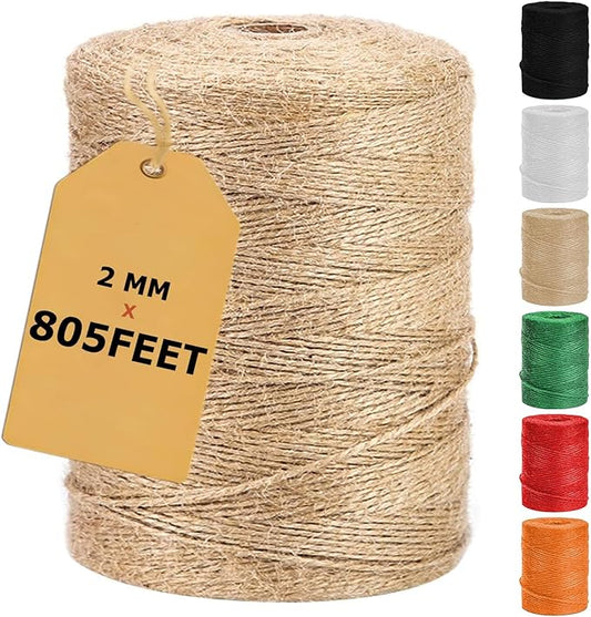Vanhench 805FT Natural Jute Twine String, Bulk Hemp Jute Rope Cord Twine by Vanhench