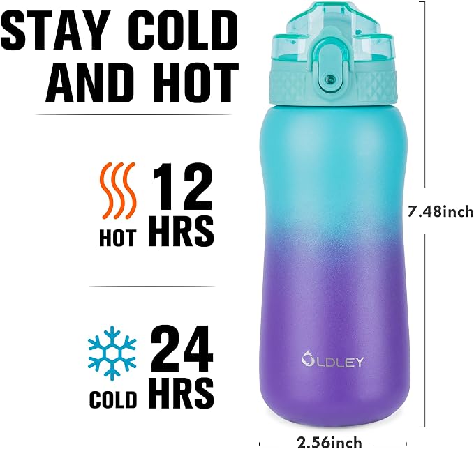 Oldley Insulated Water Bottles 12oz Kids Water Bottle - Image 3