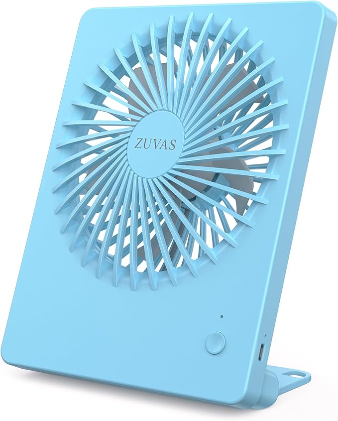 Zuvas Desk Fan Battery Operated Fan Rechargeable 180°Tilt Folding Personal Fan by Zuvas