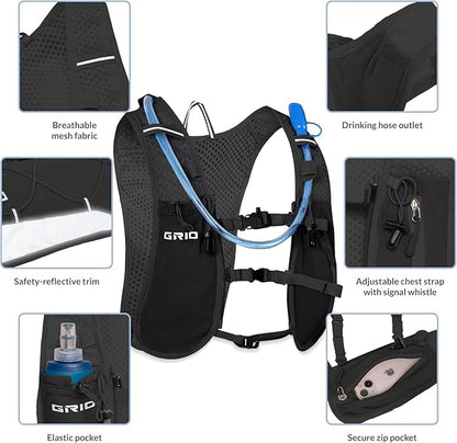 GRIO Hydration Running Vest for Women Men, Water Backpack for Hiking, - Image 4