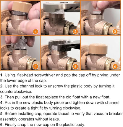 youour RK-17VB Vacuum Breaker Float Kit, Freezeless Anti-Siphon Wall Faucet - Image 6