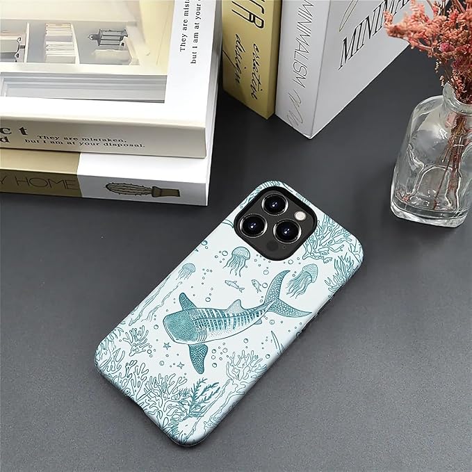for iPhone 16 Pro Max Case, HH2 Ocean Whale Shark Hybrid 2 Layer Hard Shell - Image 5