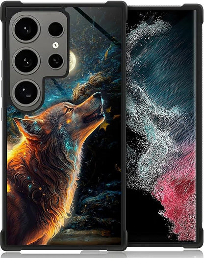 for Samsung Galaxy S24 Ultra Case, Star Cave Hungry Wolf Pattern Graphic Design by FKBRCL4U