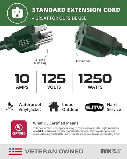 Iron Forge Cable Weatherproof 200 Ft Outdoor Extension Cord - Image 3